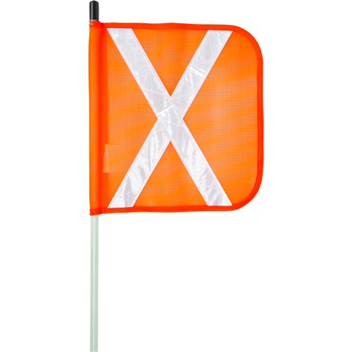 Heavy-Duty Safety Whip, Threaded Mount, 8' High, Orange with Reflective X MAS Chibougamau