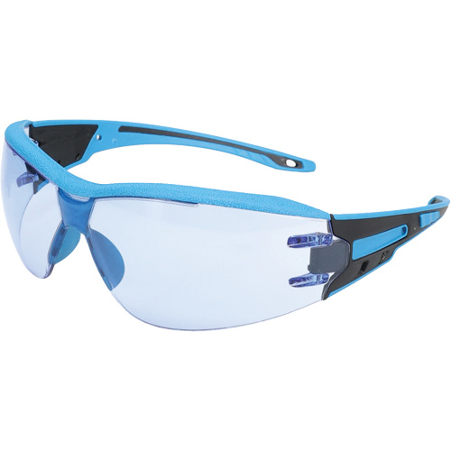 Lunettes de s&eacute;curit&eacute; sans monture Captain d&eacute;tectables par d&eacute;tecteur de m&eacute;taux, Lentille Bleu p&acirc;le, Antibu&eacute;e/Anti-&eacute;gratignures, ANSI Z87+/R&eacute;pond ou surpasse la norme CSA Z94.3 MAS Chibougamau