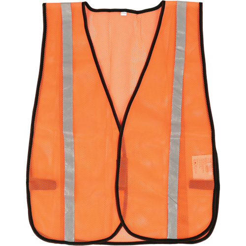 Veste de s&eacute;curit&eacute; &agrave; mailles compacte, Orange haute visibilit&eacute;, Polyester MAS Chibougamau