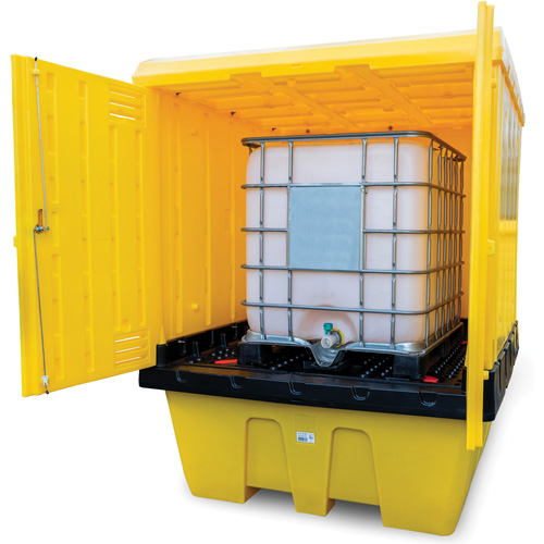 Hard Cover IBC Spill Pallet, 70" L x 70" W x 90" H, 1135 lbs. Load Capacity MAS Chibougamau