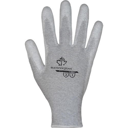 KnitActiv Electrostatic Dissipative Low-Linting White Gloves, 5, Polyurethane Coating, 13 Gauge, Nylon/Cotton Shell MAS Chibougamau