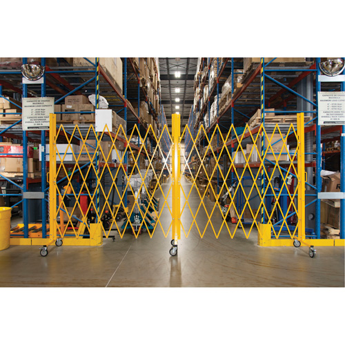 Barri&egrave;re extensible, 84" h x 20' lo, Jaune MAS Chibougamau