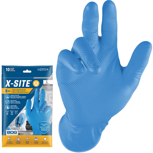 Grippaz Disposable Gloves, Small, Nitrile, 8-mil, Powder-Free, Blue MAS Chibougamau