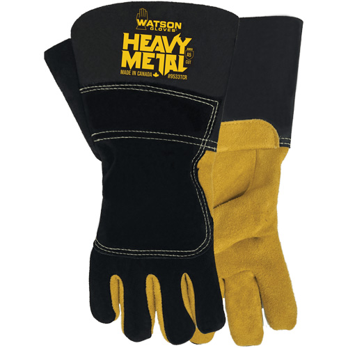Gants de soudage d'hiver Black Velvet Heavy Metal, Taille Petit, Enveloppe en Cuir d'&eacute;lan refendu, ASTM ANSI niveau A5 MAS Chibougamau