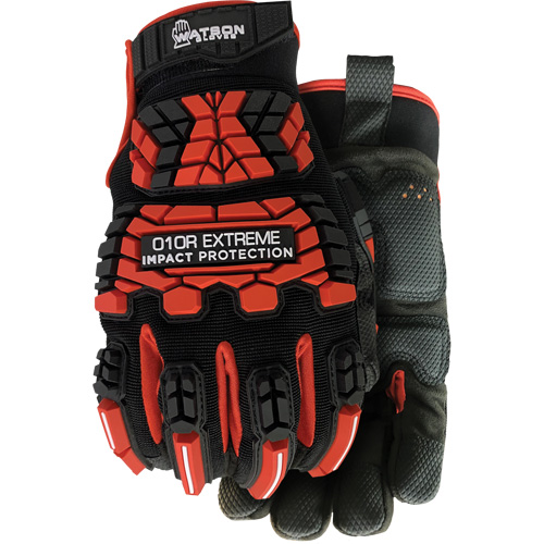 Gants r&eacute;sistants aux chocs rouges Extreme 010R, T-petit, Paume en Microfibre, Poignet Boucle et crochet MAS Chibougamau