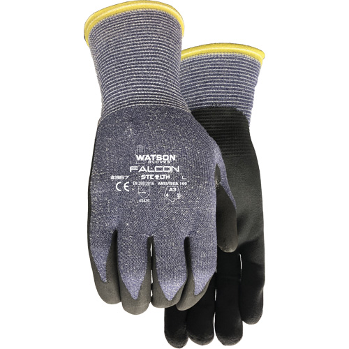 367 Stealth Falcon Cut Resistant Gloves, Size Small, 15 Gauge, Foam Nitrile Coated, Glass Fibre/HPPE/Nylon/Spandex Shell, ASTM ANSI Level A3/EN 388 Level C MAS Chibougamau