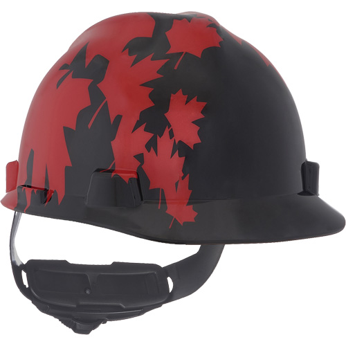 Specialty V-Gard&reg; Hard Hat, Ratchet Suspension, Black/Red MAS Chibougamau
