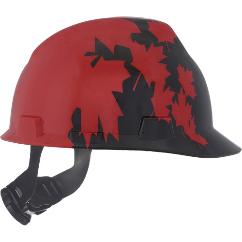 Specialty V-Gard&reg; Hard Hat, Ratchet Suspension, Black/Red MAS Chibougamau