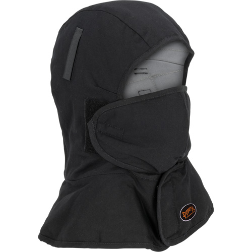 Doublure matelass&eacute;e ignifug&eacute;e Pioneer 765A pour casque de s&eacute;curit&eacute; avec un long cou et embout buccal amovible, Noir/Gris, Coton/FR-Tech/Modacrylique/Nylon MAS Chibougamau