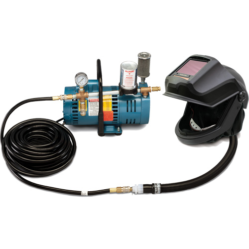 1-Worker DEFENDER Supplied Air Shield & Flip-Front Welding Helmet System MAS Chibougamau