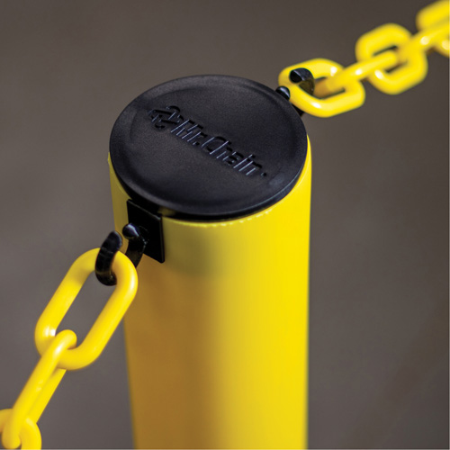 Industrial Stanchion Kit with Plastic Chain, 37" High, Yellow MAS Chibougamau