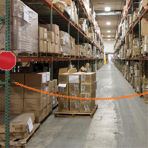 Magnetic Chain Barrier Warehouse Kit, Orange, 2" Link, 15' Length MAS Chibougamau