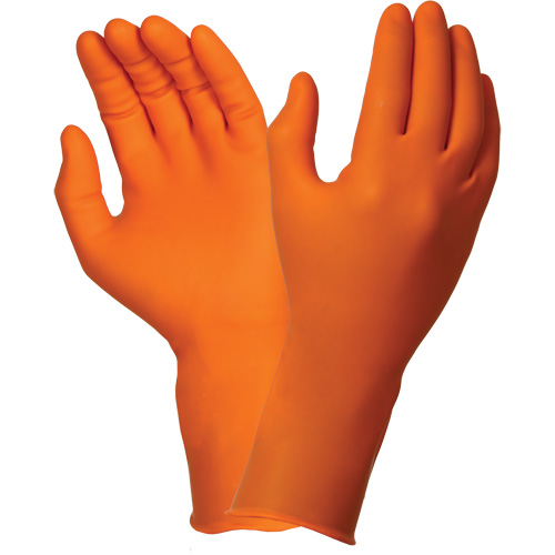 TOUCHNTUFF 93-800 Disposable Gloves, 6.5/7, Latex/Neoprene/Nitrile, 23.6-mil, Powder-Free, Orange MAS Chibougamau