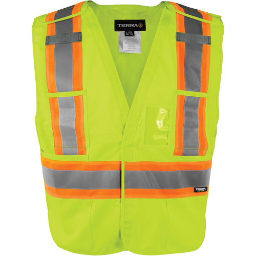 Gilet haute visibilit&eacute; &agrave; d&eacute;tachement rapide en 5 points, Orange haute visibilit&eacute;, Moyen/Petit, Polyester MAS Chibougamau