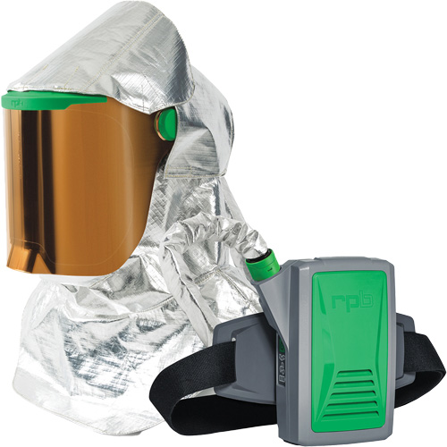 Respirateur &agrave; chaleur radiante Z-Link avec souffleur & montage &agrave; la ceinture, Respirateur &agrave; masque/Capuchon & visi&egrave;re, Pile Lithium-ion MAS Chibougamau