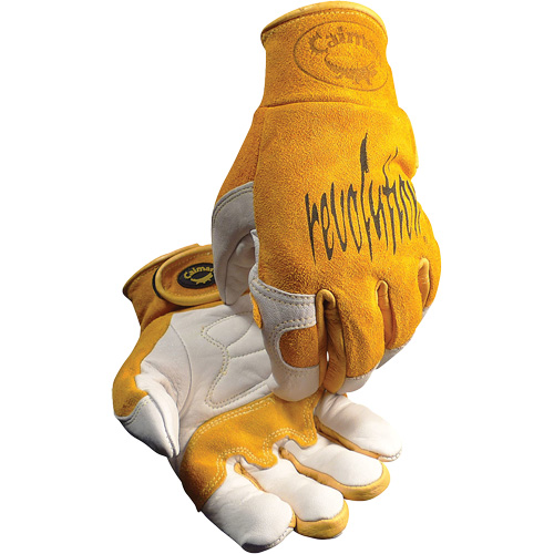 Caiman&reg; Premium TIG/MIG Welder's Gloves with Hook & Loop Closure, Split Cowhide, Size Medium MAS Chibougamau
