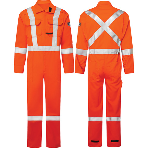 Avenger 7 oz. Coveralls, Size 42 Tall, High-Visibility Orange MAS Chibougamau