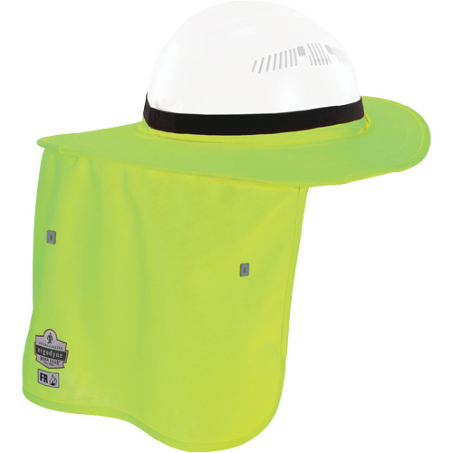 Bordure FR vert lime pour casque de chantier avec cache-cou MAS Chibougamau