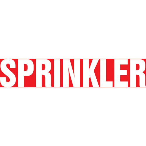 Marqueur de tuyau "Sprinkler", Autocollant, 1-1/2" h x 8" la, Blanc/rouge MAS Chibougamau