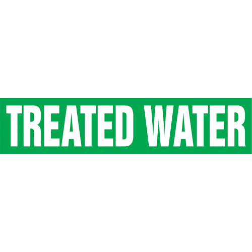 Marqueurs de tuyau "Tower Water Return", Autocollant, 4" h x 24" la, Blanc/vert MAS Chibougamau