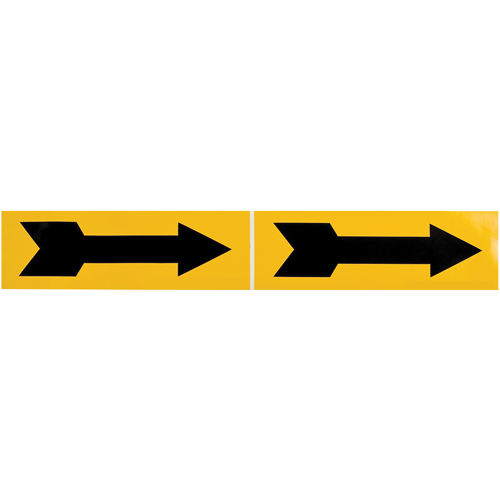 Marqueur de tuyau  Arrow, Autocollant, 2-1/4" h x 7" la, Noir sur jaune MAS Chibougamau
