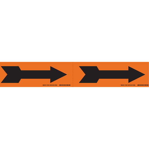 Arrow Pipe Markers, Self-Adhesive, 2-1/4" H x 7" W, Black on Orange MAS Chibougamau