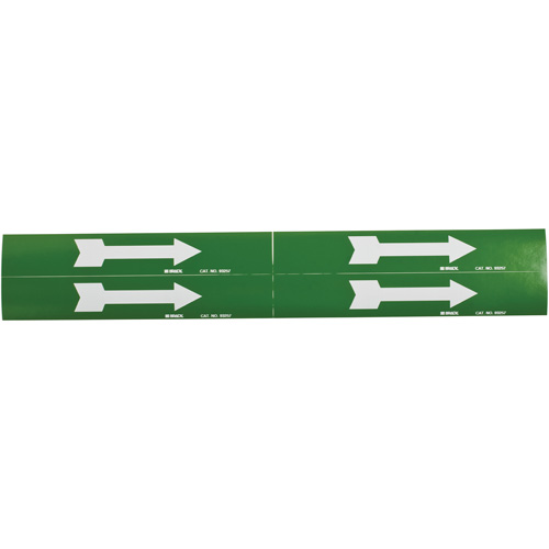 Marqueurs de tuyau avec fl&egrave;ches, Autocollant, 1-1/8" h x 7" la, Blanc/vert MAS Chibougamau