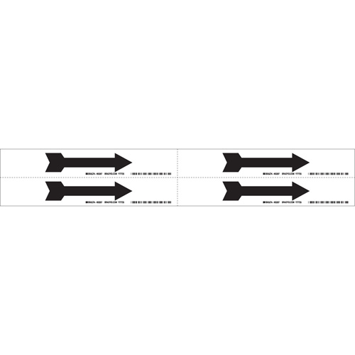 Marqueur de tuyau  Arrow, Autocollant, 1-1/8" h x 7" la, Noir sur blanc MAS Chibougamau