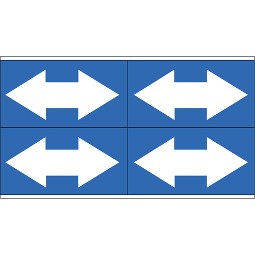 Dual Direction Arrow Pipe Markers, Self-Adhesive, 1-1/8" H x 7" W, White on Blue MAS Chibougamau