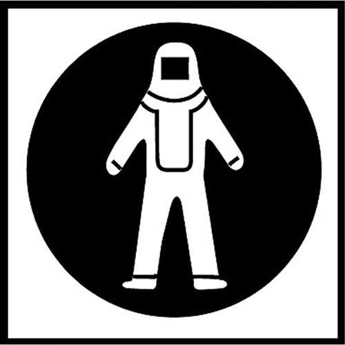 &eacute;tiquettes avec pictogramme Right to Know - Combinaison pleine protection, Vinyle, Feuille, 5/8" lo x 3/4" la MAS Chibougamau