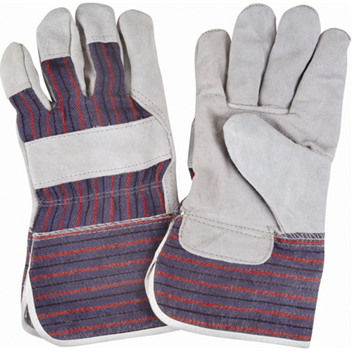 Rugged Fitters Gloves, Large, Split Cowhide Palm, Cotton Inner Lining MAS Chibougamau