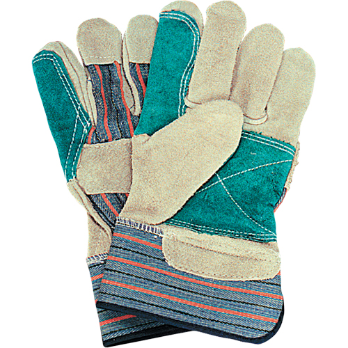 Double-Palm Fitters Gloves, Large, Split Cowhide Palm, Cotton Inner Lining MAS Chibougamau