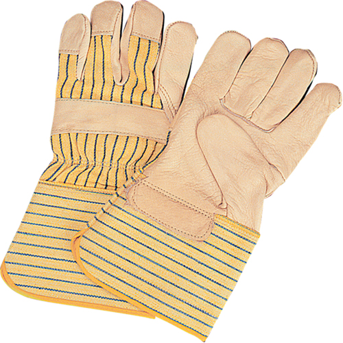 Gants d'ajusteur &agrave; paume s&egrave;che d'usage standard, Grand, Paume en Cuir fleur de vache, Doublure en Coton MAS Chibougamau
