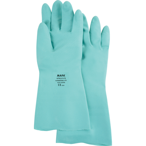 Gants &agrave; prise &agrave; motif en Z StanSolv, Taille Grand/9, 13" lo, Nitrile, 15 mils MAS Chibougamau