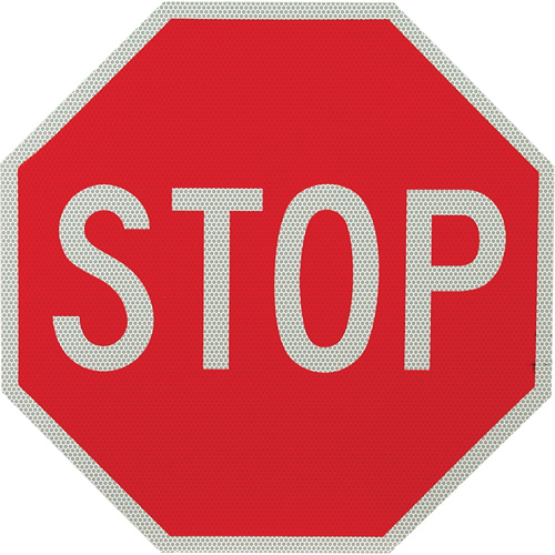 Panneau de signalisation &agrave; deux c&ocirc;t&eacute;s  Stop/Slow , Aluminium, Boulonn&eacute; MAS Chibougamau