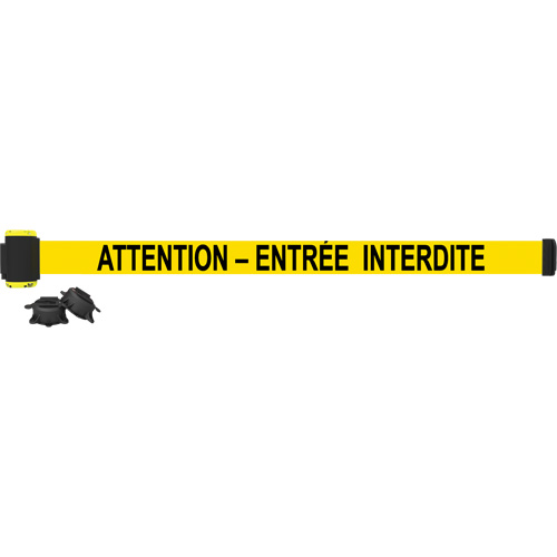 Barri&egrave;re &agrave; fixation murale, Plastique, Fixation magn&eacute;tique, 7', Ruban Noir et jaune MAS Chibougamau