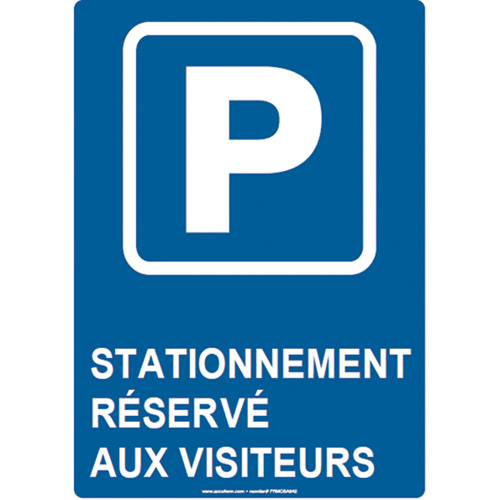 Reserved Parking Sign, 14" x 10", Aluminum, French with Pictogram MAS Chibougamau
