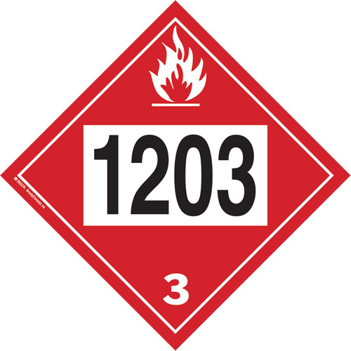 1203 Gasohol & Gasoline Flammable Liquid TDG Placard, Plastic MAS Chibougamau