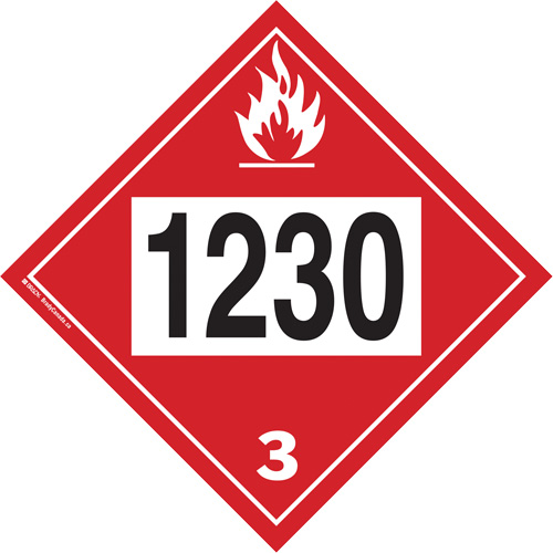 1230 Methanol TDG Placard, Plastic MAS Chibougamau