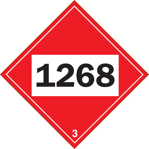 Plaque-&eacute;tiquette TMD 1268 pour distillats de p&eacute;trole, Plastique MAS Chibougamau
