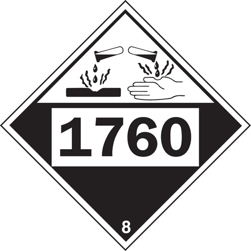 1760 Aluminum Phosphate Corrosive Materials TDG Placard, Plastic MAS Chibougamau