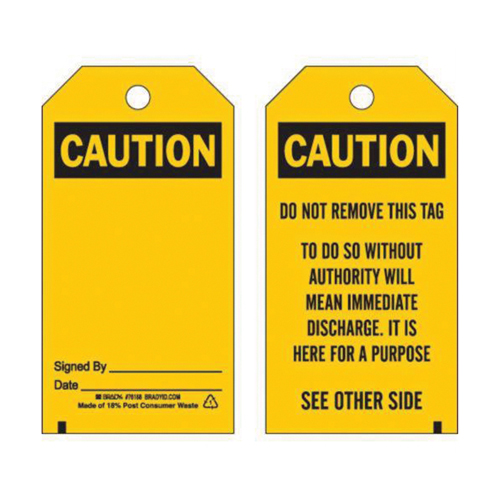 &eacute;tiquettes auto-plastifiantes pour la pr&eacute;vention des accidents, Polyester, 3" la x 5-3/4" h, Anglais MAS Chibougamau