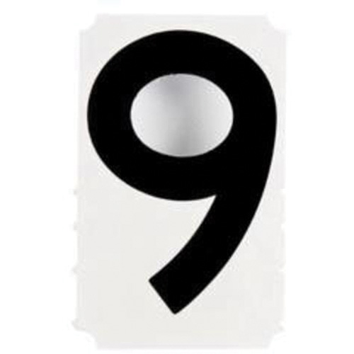 Quick-Align&reg; Individual Gothic Number and Letter Labels, 9, 4" H, Black MAS Chibougamau