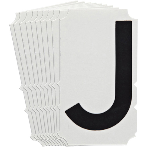 Quick-Align&reg;Individual Gothic Number and Letter Labels, J, 4" H, Black MAS Chibougamau