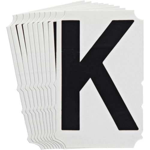 Quick-Align&reg;Individual Gothic Number and Letter Labels, K, 4" H, Black MAS Chibougamau