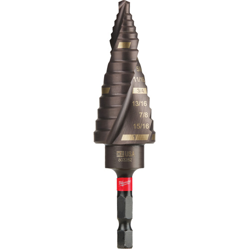 Foret &eacute;tag&eacute; #8 Shockwave Impact Duty, 1/2" - 1", Incr&eacute;ments de 1/16", Titane MAS Chibougamau