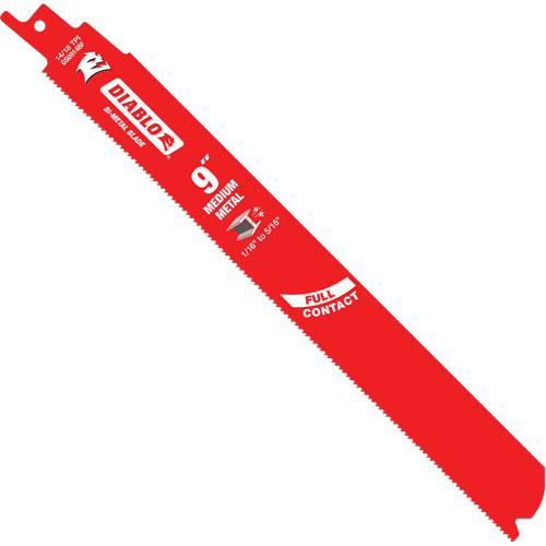 Medium Metal Reciprocating Saw Blade, Bi-Metal, 14-18 TPI, 9" L x 1" W MAS Chibougamau