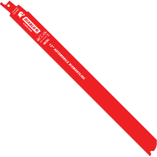 Reciprocating Blade for Auto Dismantling, Bi-Metal, 10-14 TPI, 12" L x 1" W MAS Chibougamau