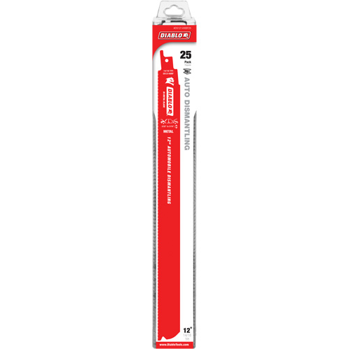 Reciprocating Blade for Auto Dismantling, Bi-Metal, 10-14 TPI, 12" L x 1" W MAS Chibougamau