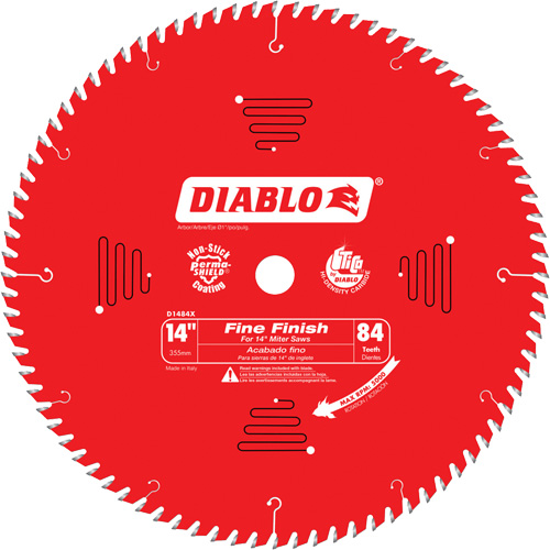 Fine Finish Circular Saw Blade, 14", 84 Teeth, Laminate/Wood Use MAS Chibougamau